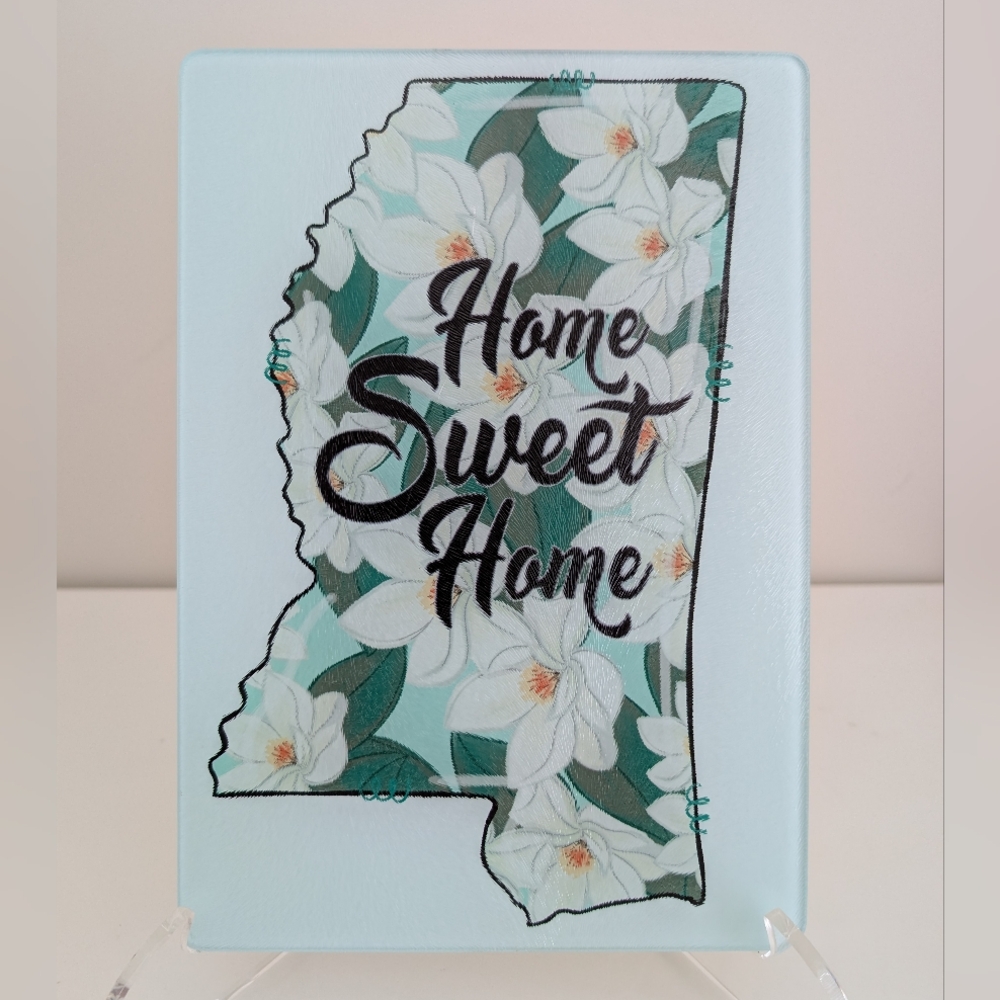 Sweet Home Mississippi Magnolia Glass Cutting Charcuterie Cheese Board Nostalgia